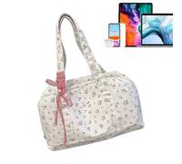 Sac de voyage floral | Sac fourre-tout en toile imperméable de grande capacité - Jolie pochette de week-end pour la plage, le yoga, l'entraînement, l'hôpital, rose, Refer to description