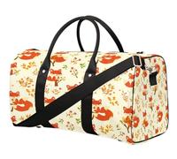 Sac de voyage Flower Fox pour femmes, hommes, filles, garçons, week-end, sac de nuit de 22,7 L, sac fourre-tout pour le sport, la gym, le yoga, couleur, 22.7L, Organiseur de sac