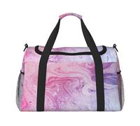 Sac de voyage fonctionnel avec imprimé marbré coloré rose bleu violet sac de voyage grand espace sac de voyage pliable pour le week-end