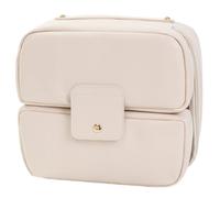 Sac de voyage fonctionnel et élégant en polyuréthane avec plusieurs compartiments pour une organisation bien rangée, organisateur de maquillage compact pour un usage quotidien, beige, Beauté de la