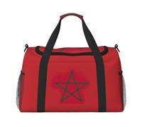 Sac de voyage fonctionnel imprimé drapeau du Maroc Grand espace Sac de voyage pliable Sac fourre-tout pour le w nd