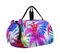 Sac de voyage fourre-tout avec bandoulière pour garçon et enfant Motif visages de singe ludiques Beige mignon, Tie-dye palmier tropical, Classique