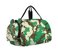 Sac de voyage fourre-tout avec bandoulière pour garçon et enfant Motif visages de singe ludiques Beige mignon, Camouflage Earth Tones Vert, Classique