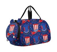 Sac de voyage fourre-tout avec bandoulière pour garçon et enfant Motif visages de singe ludiques Beige mignon, Chapeaux rouges cirque étoile magique bleu, Classique