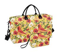 Sac de voyage fourre-tout de voyage avec sangle réglable pour la randonnée, multifonctionnel, Nationale Memorial Day oiseau fleur rouge