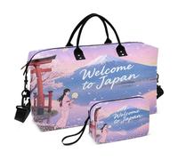 Sac de voyage fourre-tout et bagage avec trousse de toilette pour trekking, multifonctionnel, bienvenue au Japon