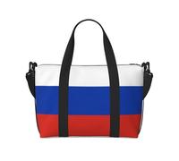 Sac de voyage fourre-tout imprimé drapeau russe avec bandoulière réglable adapté pour les voyages et le sport