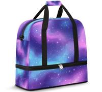 Sac de voyage Galaxy Nebula pour homme et femme, sac de sport pliable avec compartiment à chaussures, multicolore