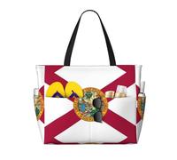 Sac de voyage grande capacité avec imprimé drapeau de l'État de Floride pour femme Sac fourre-tout de plage, sac de sport, pour voyage, gym, vacances