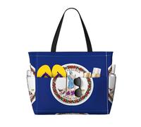 Sac de voyage grande capacité avec imprimé drapeau de l'État de Virginie pour femme, sac fourre-tout de plage, sac de sport, pour voyage, gym, vacances