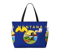 Sac de voyage grande capacité avec imprimé drapeau de l'État du Montana pour femme, sac fourre-tout de plage, sac de sport, pour voyage, gym, vacances