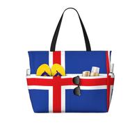 Sac de voyage grande capacité avec imprimé drapeau de l'Islande pour femme, sac fourre-tout de plage, sac de sport, pour voyage, gym, vacances