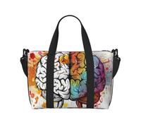 Sac de voyage imperméable avec bandoulière et imprimé papillon violet pour homme et femme, Avantage du cerveau gauche et droit, Taille unique, Sac de voyage