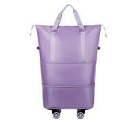 Sac de voyage imperméable avec poulie grande capacité portable, violet clair