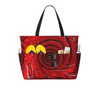 Sac de voyage imperméable en toile légère et pliable Motif vortex de fleurs rouges