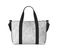 Sac de voyage imperméable et léger à pois noirs et blancs - Grand bagage à main pour voyages de 3 à 5 jours | Voyage en avion, sport, week-end | Homme et femme (lot de 1), Noir , Taille unique