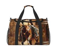 Sac de voyage imprimé American West Rodeo pour homme et femme, sac de voyage pour le sport, l'extérieur, la gym et la pêche, Noir , Taille unique, Sac de voyage