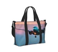 Sac de voyage imprimé avion dans les lumières du soir, sac de voyage, gym, yoga