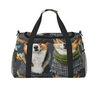 Sac de voyage imprimé baseball, grande capacité, bagage à main, sac de w nd, sac de w nd pour femme et homme, Porter des vêtements pour chiens Corgi, One Size, Sac de voyage