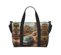 Sac de voyage imprimé Cars in the Castle avec bandoulière réglable adapté pour les voyages et le sport