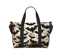 Sac de voyage imprimé chauves-souris volantes d'Halloween pour homme et femme, grand sac de sport résistant à l'eau, sac fourre-tout de week-end avec bandoulière, Noir , Taille unique, Sac de voyage