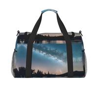 Sac de voyage imprimé ciel nocturne et arbres, sac de week-end, sac de gym, sacs de nuit, essentiels de voyage pour femmes et hommes, sac à bandoulière, Noir , Taille unique
