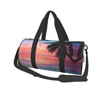 Sac de voyage imprimé cocotier et plage de sable élégant et fonctionnel, Noir , Taille unique