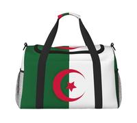 Sac de voyage imprimé drapeau de l'Algérie Sac de week-end Sac de gym Sac de nuit Sacs de voyage essentiels pour femmes hommes Sac à bandoulière, Noir , Taille unique