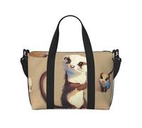 Sac de voyage imprimé feu d'artifice drapeau américain 4 juillet pour hommes femmes vacances voyage sac fourre-tout imperméable avec bandoulière, Adorable furet poilu, Taille unique, Sac de voyage