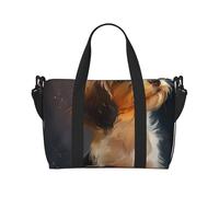 Sac de voyage imprimé feux d'artifice la nuit pour homme et femme, sac fourre-tout imperméable avec bandoulière, Adorable chien., Taille unique, Sac de voyage
