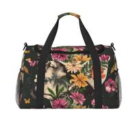 Sac de voyage imprimé fleurs tropicales, grande capacité, bagage à main, sac de w nd, sac de w nd pour femme et homme, Thug Life Flowers, One Size, Sac de voyage