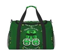 Sac de voyage imprimé Happy St. Patrick, grande capacité, sac de week-end élégant pour activités de plein air, noir, taille unique