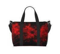 Sac de voyage imprimé Killer Whales Swim Along pour homme et femme, sac fourre-tout imperméable avec bandoulière, Explosion Burst Rouge Noir, Taille unique, Sac de voyage