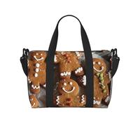 Sac de voyage imprimé Killer Whales Swim Along pour homme et femme, sac fourre-tout imperméable avec bandoulière, Cookies en pain d'épices., Taille unique, Sac de voyage