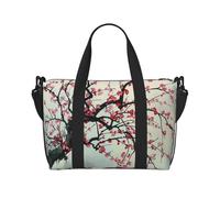 Sac de voyage imprimé Killer Whales Swim Along pour homme et femme, sac fourre-tout imperméable avec bandoulière, Cerisier japonais, Taille unique, Sac de voyage
