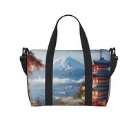 Sac de voyage imprimé Killer Whales Swim Along pour homme et femme, sac fourre-tout imperméable avec bandoulière, Japon Mont Fuji Paysage, Taille unique, Sac de voyage
