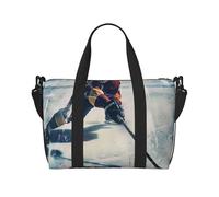 Sac de voyage imprimé Killer Whales Swim Along pour homme et femme, sac fourre-tout imperméable avec bandoulière, Sports de hockey, Taille unique, Sac de voyage