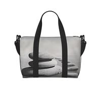 Sac de voyage imprimé Killer Whales Swim Along pour homme et femme, sac fourre-tout imperméable avec bandoulière, Tableau Zen Pierres Gris, Taille unique, Sac de voyage