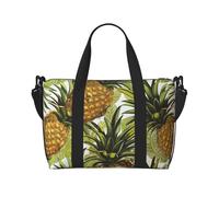 Sac de voyage imprimé Killer Whales Swim Along pour homme et femme, sac fourre-tout imperméable avec bandoulière, Ananas exotiques tropicaux, Taille unique, Sac de voyage