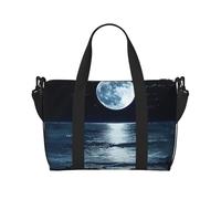 Sac de voyage imprimé Killer Whales Swim Along pour homme et femme, sac fourre-tout imperméable avec bandoulière, Pleine lune dans la nuit, Taille unique, Sac de voyage