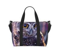 Sac de voyage imprimé Killer Whales Swim Along pour homme et femme, sac fourre-tout imperméable avec bandoulière, Hibou amusant en plein air, Taille unique, Sac de voyage