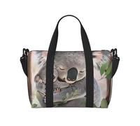 Sac de voyage imprimé koala mignon maman et bébé pour homme et femme, grand sac de sport résistant à l'eau, sac fourre-tout de week-end avec bandoulière, Noir , Taille unique, Sac de voyage