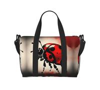 Sac de voyage imprimé Ladybug Tracks, sac de sport, sac de nuit, sac de week-end pour homme et femme, noir, One Size