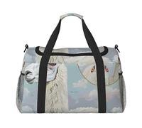Sac de voyage imprimé lama pour homme et femme, sac de voyage pour le sport, l'extérieur, la gym et la pêche, Noir , Taille unique, Sac de voyage