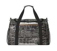 Sac de voyage imprimé mathématiques pour homme et femme, sac de voyage pour le sport, l'extérieur, la gym et la pêche, Noir , Taille unique, Sac de voyage