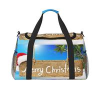 Sac de voyage imprimé Merry Christmas idéal pour les voyages longue distance et un usage quotidien, Noir , Taille unique