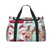 Sac de voyage imprimé Merry Christmas idéal pour les voyages longue distance et un usage quotidien, Noir , Taille unique