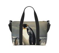Sac de voyage imprimé pingouin pour homme et femme, grand sac de sport résistant à l'eau, sac fourre-tout de week-end avec bandoulière, Noir , Taille unique, Sac de voyage