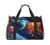 Sac de voyage imprimé planètes spatiales pour homme et femme, sac de voyage pour le sport, l'extérieur, la gym et la pêche, Noir , Taille unique, Sac de voyage