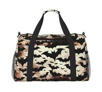 Sac de voyage imprimé poule avec papillons volants parmi fleurs, grande capacité, bagage à main, sac de w nd, sac de w nd pour femme et homme, Chauve-souris volante pour Halloween, One Size